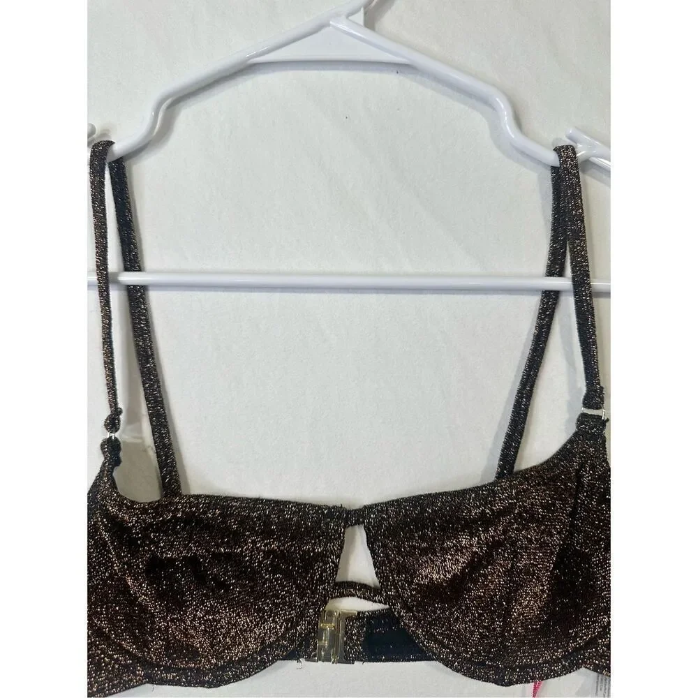 South Beach ASOS metallic bikini top, NWT, size 6